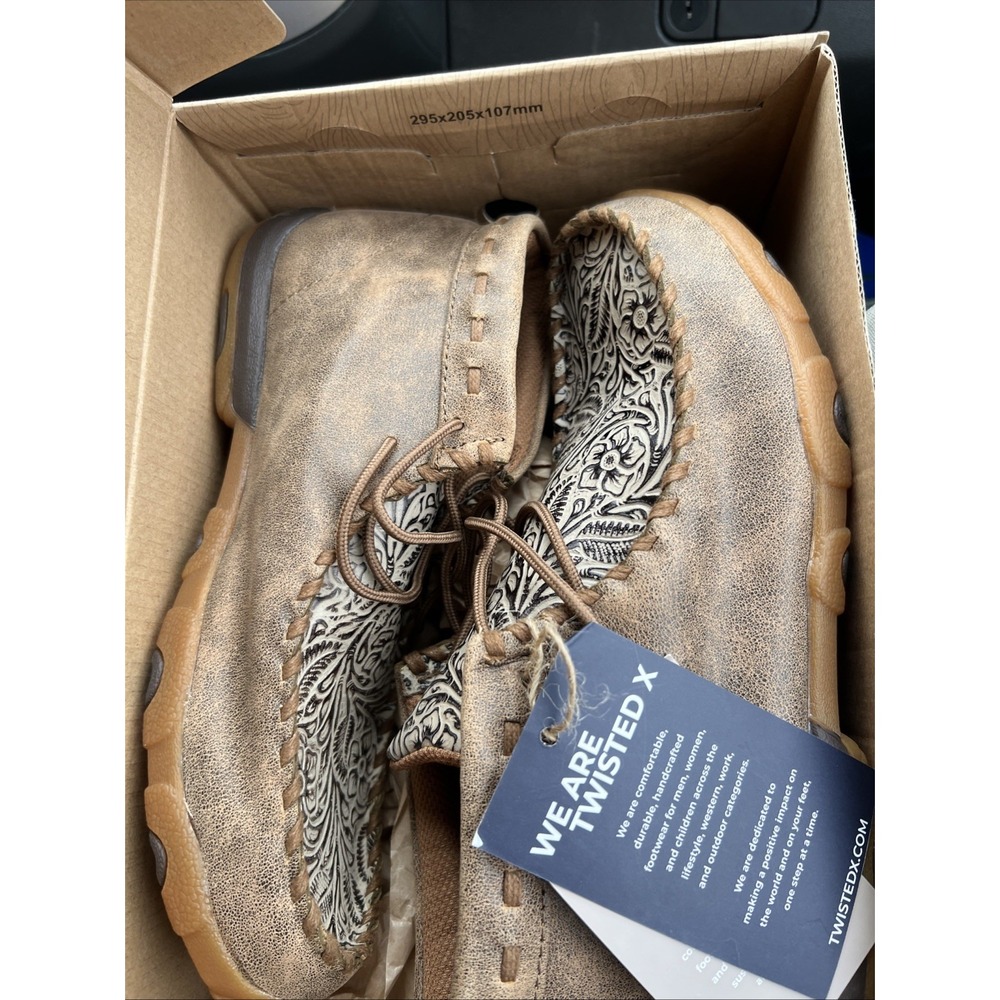 Twisted X Ladies Chukka Driving Moccasin Bomber Nude Print Floral Shoes WDM0080